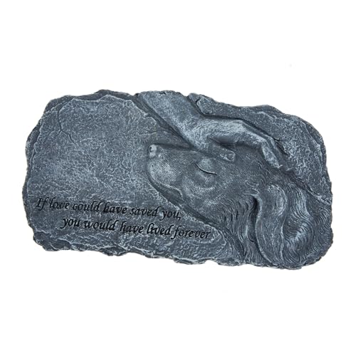 PENIKOKO ペット墓石 樹脂製防水 犬石碑 プレート対応 写真貼付可能 犬の記念像 屋外用園装飾 彫刻オーナメント