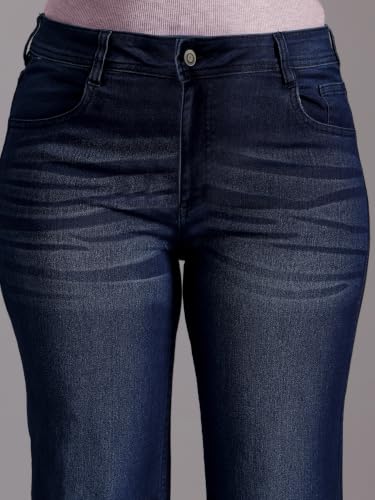 Image of Miss Chase A+ Women's Wide-Leg High Rise Regular-Length Stretchable Denim Jeans