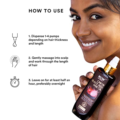 Wow Skin Science Onion Black Seed Hair Oil For Dry Damaged Hair With Almond,Castor,Olive,Coconut&Jojoba Oil (3.4 Fl Oz (Pack Of 1)) #TOP6