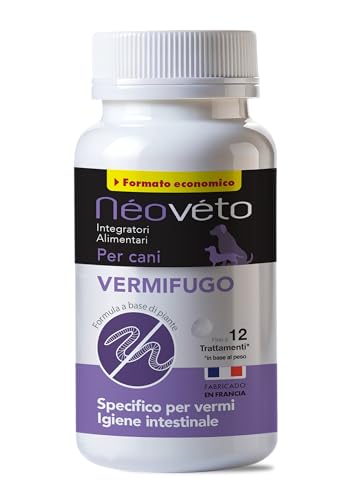 NEOVETO - Vermipurge - Vermifugo para Perros en Comprimidos Naturales - Principios Activos aprobados por los Servicios Veterinarios Franceses - Fabricado en Francia - Fácil de administrar - 30
