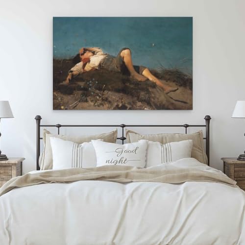 Toile Franz Von Lenbach A Shepherd Boy format compact pour habiller un petit mur vide