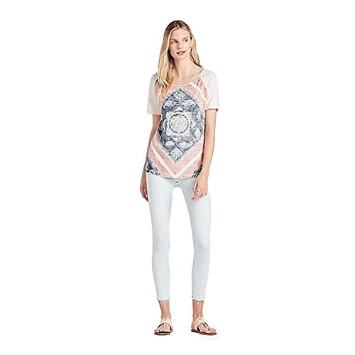 Lucky Brand Women's Short Floral Mandala Tee