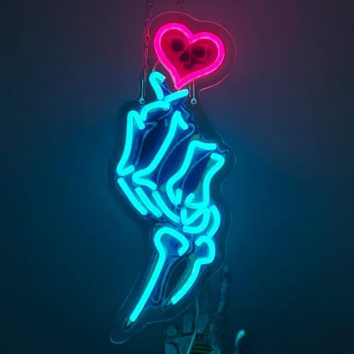 Image of Love Hands LED Neon Sign USB Powered for Wall Decor, Love Neon Night Light Sign Dimmable for Room Party Decor Valentine's Day Birthday Gifts
