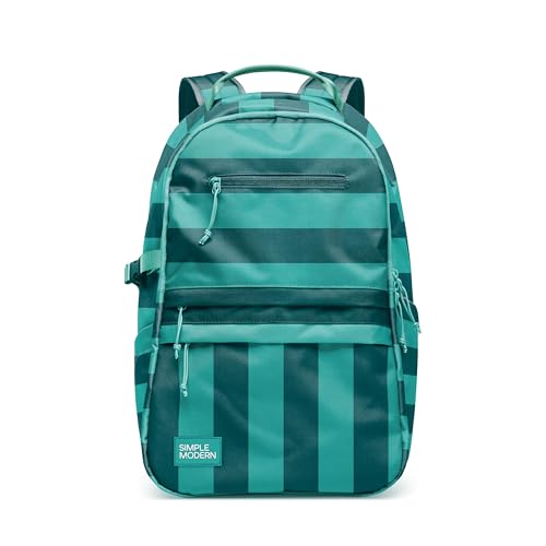 Image of Simple Modern Kids Backpack for School | 20L Laptop Backpack | Striped | Ellis Bookbag for Girls, Boys | Cute Backpack for Middle School, High School, Teens | Lagoon Stripes
