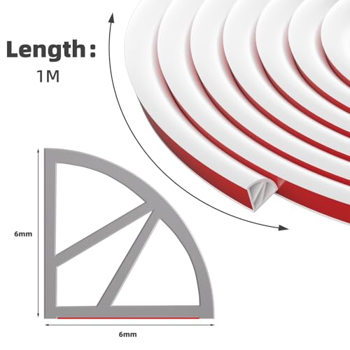 100 cm weiße Dusche aus gehärtetem Glas mit Bodenbarriere, Dichtungen und wasserdichtem selbstklebendem Klebeband für Küche und Bad (Rombio)