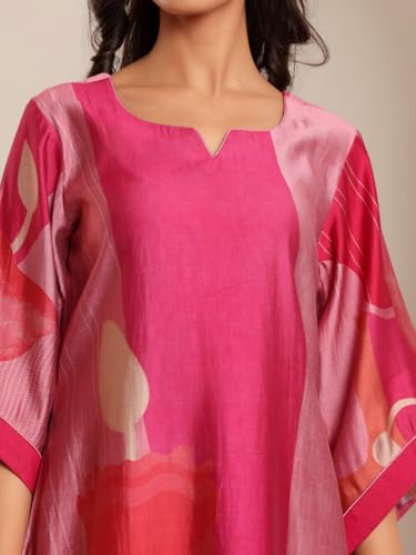 Image of Varanga Women Printed Straight Kurta Pant Set |Chanderi Silk | Summer Wear | Soft, Lightweight & Breathable | Casual Wear