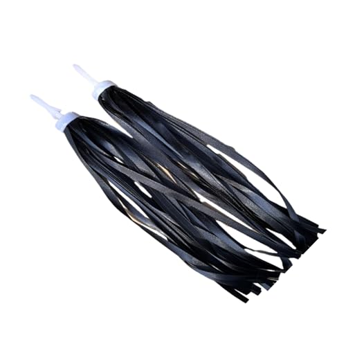 boxidixi 1 Pair Handlebar Tassels Scooter Tassels Rainbow for Boys and Girls Colorful Bike Streamers Set Bicycles Ribbon Grips, Black