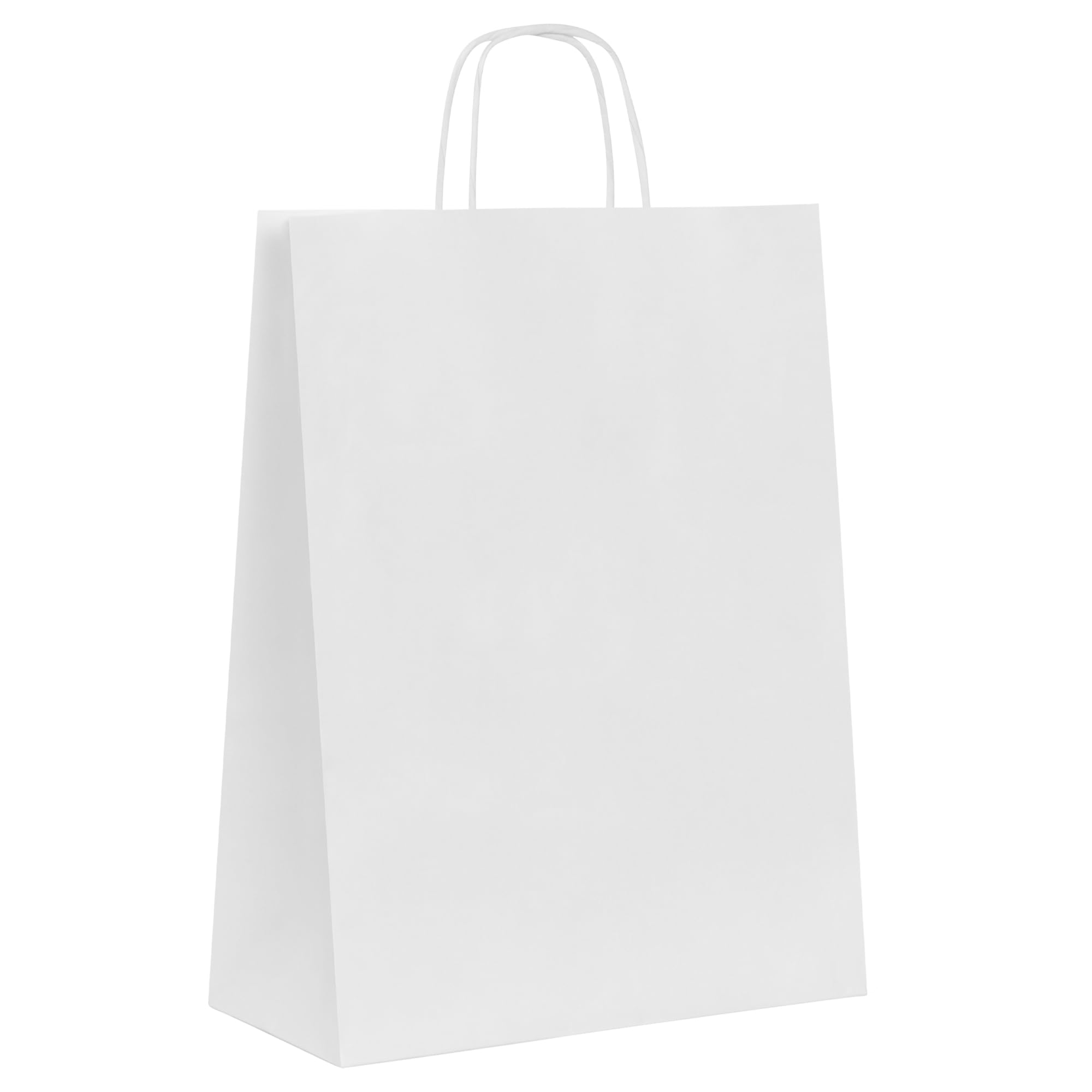 MAMAPAS 40 Sacs en papier 32+12x42 cellulose poignée bouclée, sacs de communion, sacs de mariage, sacs en papier, sacs en papier, sacs en papier, sacs cadeaux, poignée bouclée, sacs blancs