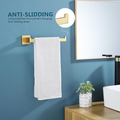 Image of KOKOSIRI Towel Bar Gold Hand Towel Holder for Bathroom Kitchen Hardware Stainless Steel Wall Mounted, Brushed Gold, B3003BG