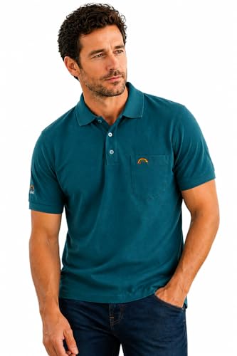 Image of Men Regular fit Polo Neck Front Pocket ||Pocket Embroidery Casual Wear||Half Sleeve Side on Sleeve Embroidery|| Button Closer t Shirt for Men