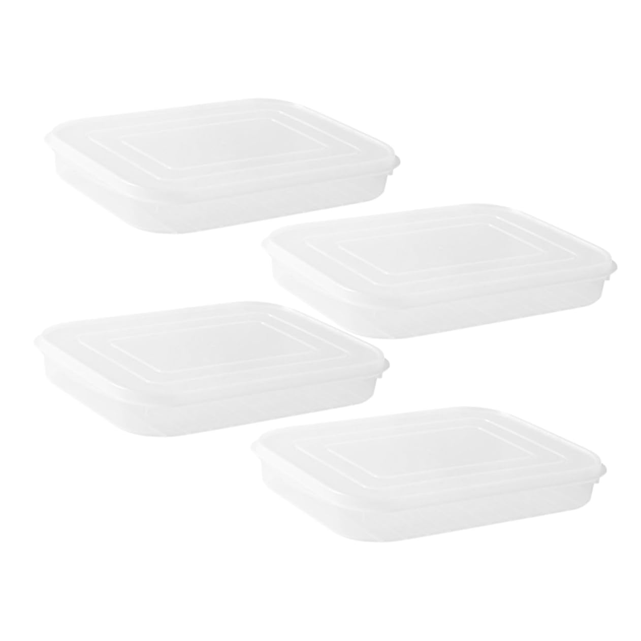 OUNONA Lot De 4 Boîtes De Conservation Alimentaires Transparentes, Grosse Capacité, Plastique, Hermétiques, Pour Réfrigérateur Et Congélateur, Organisateur Cuisine Polyvalent