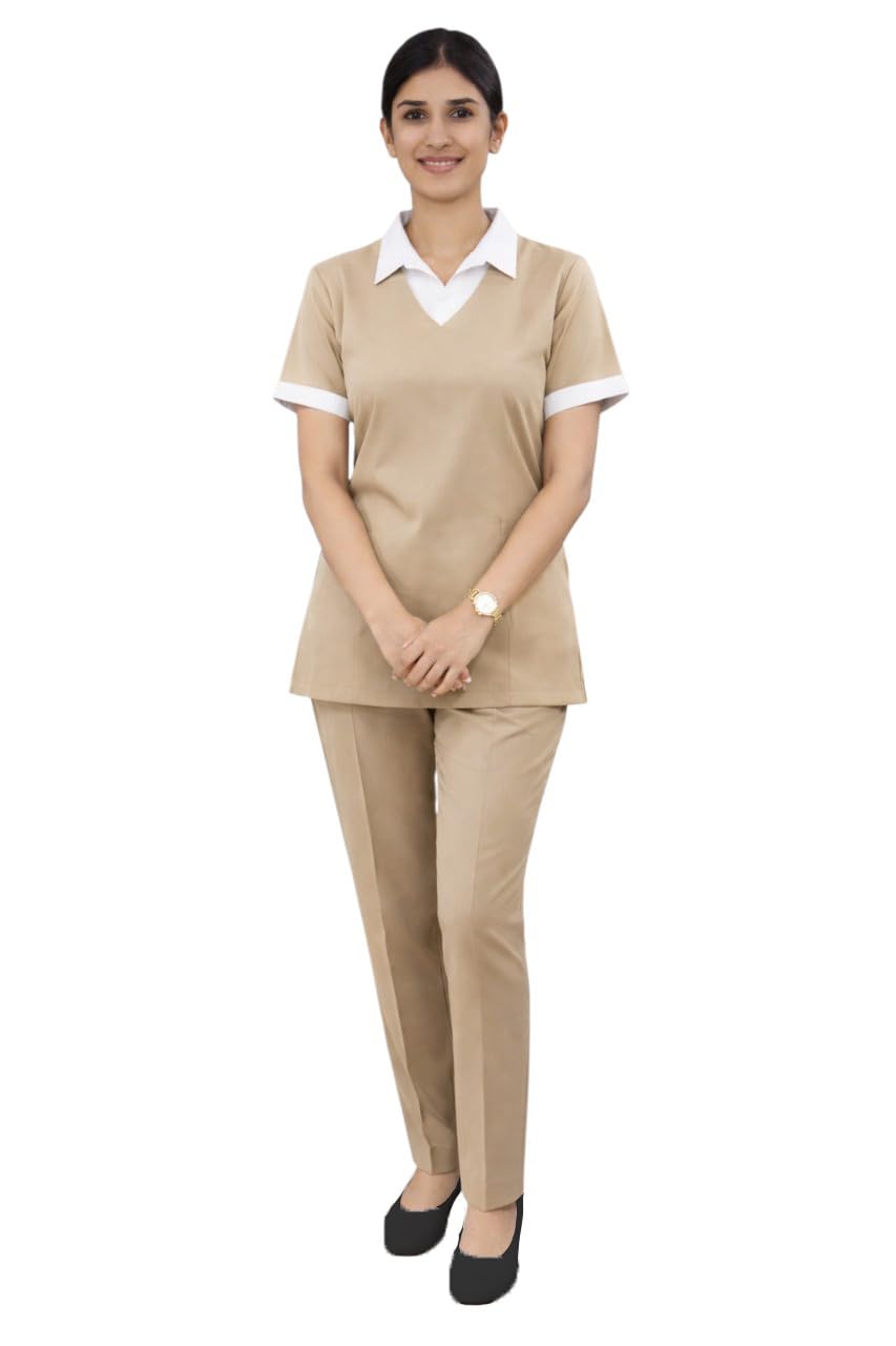 uniform craft Women Executive Uniform Set – Top & Pant with White Collar | Formal Office Wear | Hospitality & Corporate Staff Uniform-picture-54