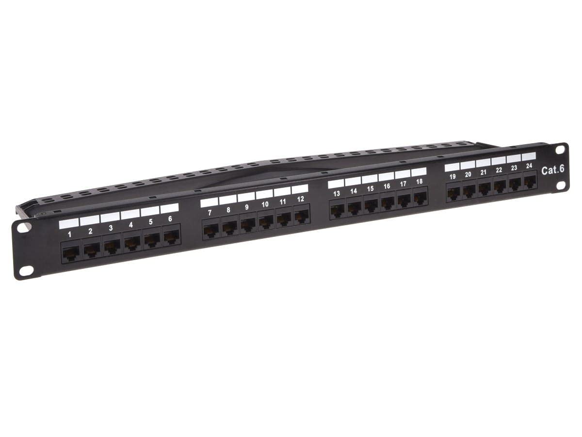Panneau de brassage Cat6 RJ45 24 ports Monoprice pour câblage Ethernet Gigabit - 7