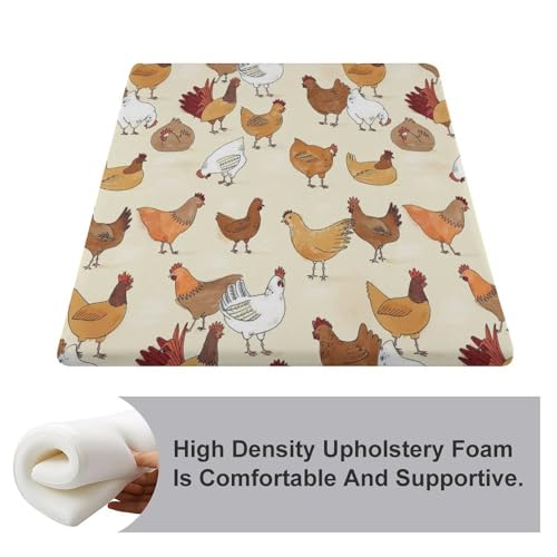 Funda de poliéster extraíble y lavable en cojín con patrón de pollo 4