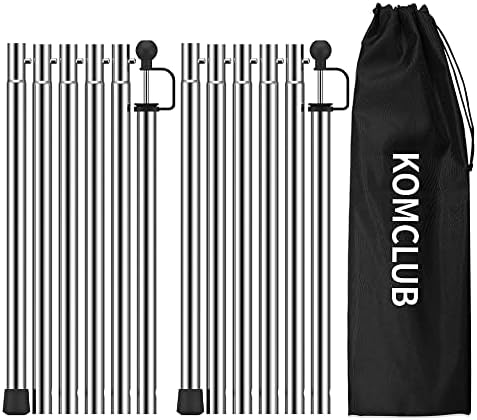 KOMCLUB Zeltstangen Tarpstangen -Teleskopstangen aus Aluminium für Zeltfliegen Tarps, Leichte, Einstellbare Ersatz-Zeltstangen Outdoor-Sport-Camping 1.9m