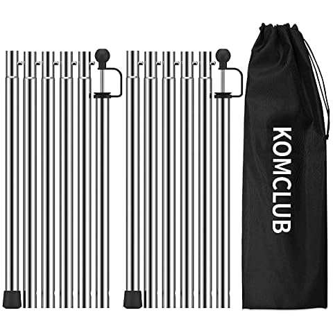 Postes telescópicos para lonas con cuentas de primavera de conexión de acero inoxidable de 240 cm Cover