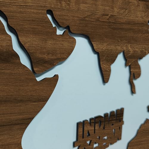 Image of rawpockets - 3D Wooden World Map With Clock Wall Decor| Wall Art, Wall Hangings & Gift | Travel Map | Living Room & Bedroom Wall | Working Space - Teak Brown Color - Large Size (180 X 105 CM)
