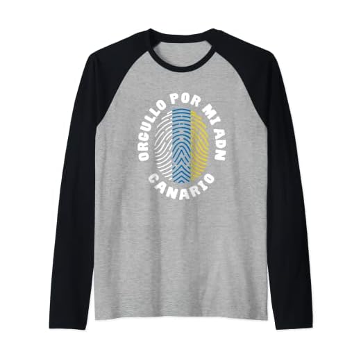 Orgullo ADN Canario Bandera Islas Canarias Huella Dactilar Camiseta Manga Raglan
