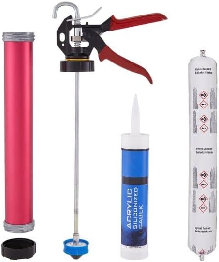 Miniatura 4 de RightHand Pistola de calafateo manual de salchichas de 203fl oz dispensador cilíndrico a prueba de fugas para pegamento adhesivo y sellador con 10