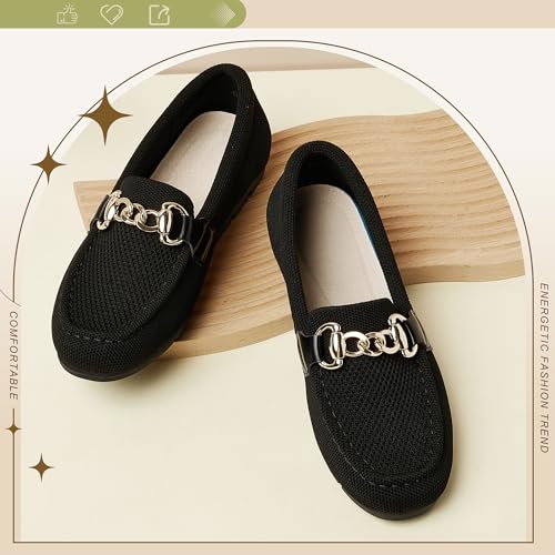 Image of ABEJOJO Women's Loafer Shoes, Comfortable Slip on Casual Flat Penny Shoes for Walking, Driving, Dressy