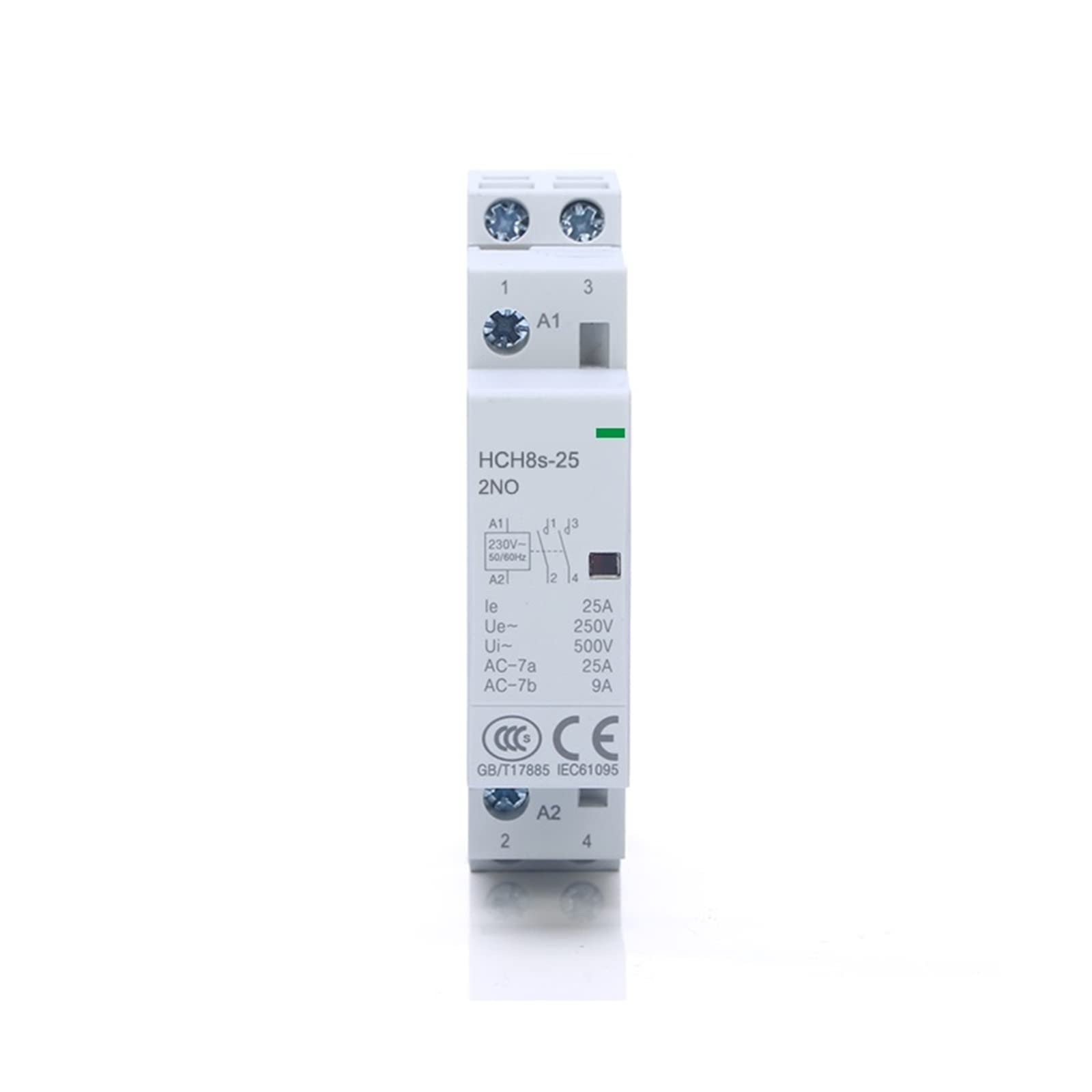 HCH8s-25 Modulares AC-Schütz 25A 2P 2NO 2NC 1NO1NC 50Hz DC24V AC110V 220V Automatisches Haushaltsschütz DIN-Schienentyp 1St (Color : 2P 25A 2NO AC230V)