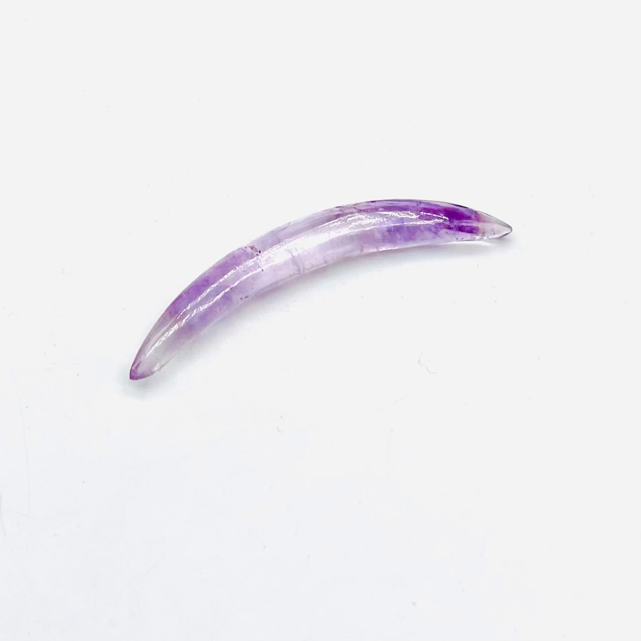 Natural Amethyst Gemstone Tribal Septum Curved Spike Tusk | Handmade Crystal Nose Ring Body Piercing Jewelry