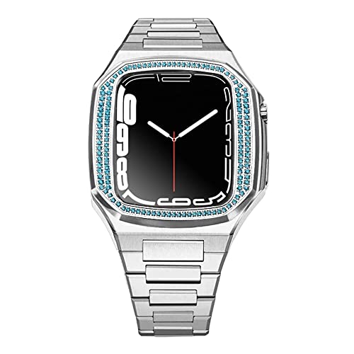 Bracelet Apple Watch caoutchouc boîtier diamant iWatch 8 7 6 SE