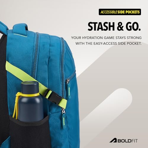 Image of Boldfit Laptop Backpack for Men & Women Premium Stylish Bags Ideal College Bag, Office Backpack & Travel Bag Water-Resistant with Bottle Holder