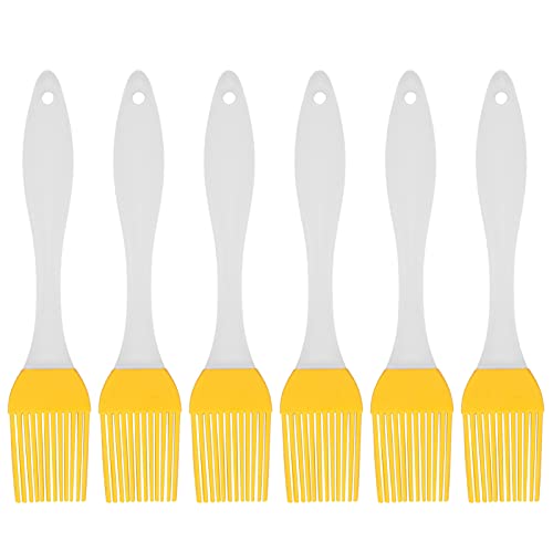 FLEXMAN 6Pcs Basting Brush, Yellow Silicone Basting Pastry Brush, Heat Resistant Basting Brush, Pastry Brush Set for Spread Eggs, Sauces, Marinades