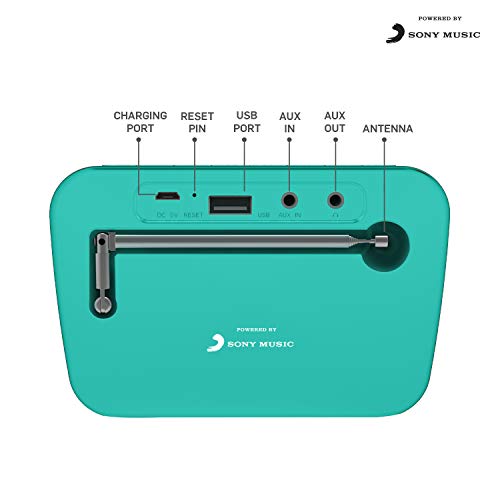 Image of Acoosta SUNO Hits - Powered by Sony Music, 1000 Preloaded Songs - 7 Stations & 250 Artists, Portable Wireless Bluetooth Speaker with Mic, FM Radio, USB, Aux in, Aux Out, True Wireless Stereo - (Teal)