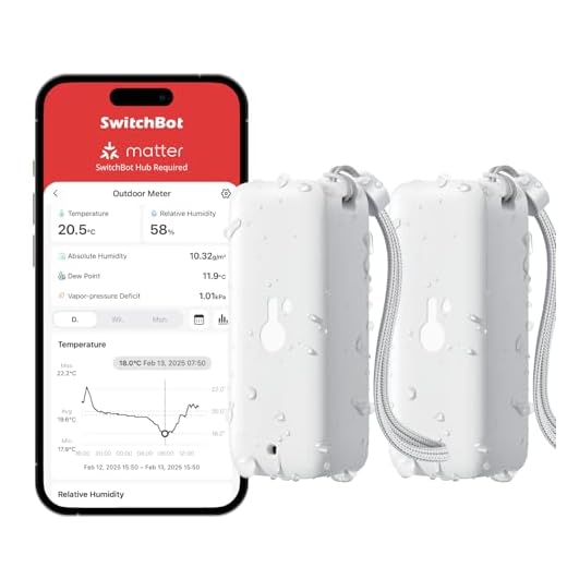 SwitchBot Lot de 2 thermomètres hygromètre IP65 - Pour l'intérieur et l'extérieur - Bluetooth - Point de rosée - VPD - Capteur d'humidité absolu - Stockage des données - Pour serre, cave à vin