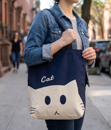 Image of Canvas Tote Bag with Zipper for Women| Inside Pocket | Cotton College Shoulder Bag | Stylish Travel Sling & Handbag for Daily Use