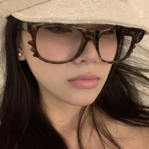 Cheetah Print Kawaii Glasses Y2k Glass Emo Grunge Accessories Cosplay Anime Vintage Leopard Print Sunglasses4