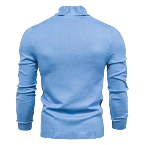Men's High Neck Sweater Thick Warm Knit Pullover Slim Fit Casual Winter Knitwear Solid Color Long Sleeve Jumper3