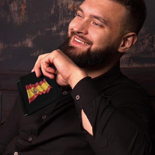 Spain Flag Fashion Bifold Wallets for Men Women Slim & Thin Credit Card Holder Wallet Purse4