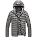 Abrigo de invierno Espesar Chaqueta Hombres Con Capucha Alargar Parka Abrigo Abajo Abrigo Juventud Delgado, gris, XL