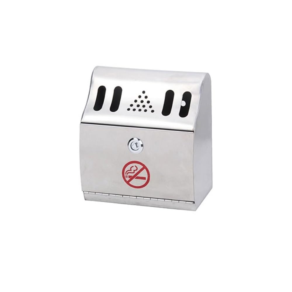 OWOHYG Ashtray Trash Can Outdoor Wall Mounted Cigarette Bin Stainless Steel Lockable Ashtray For Street Square Outdoor Ashtrays For Cigarettes.