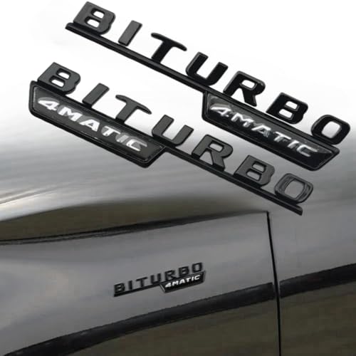 Image of 3D Car 4MATIC Logo ABS Letter Emblem Decal for Mercedes Benz Side Fender Rear Trunk Emblem Badge Chrome Decal Sticker (Black)