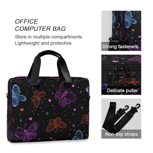 Maletín para laptop con diseño mariposas neón miniatura 6