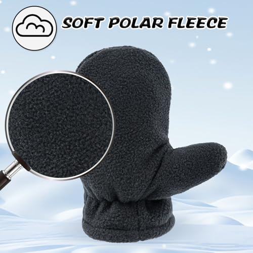 Image of BAVST Baby Toddler Winter Mittens Girls Warm Fleece Lined Gloves Kids Sherpa Lined Mittens for Boys