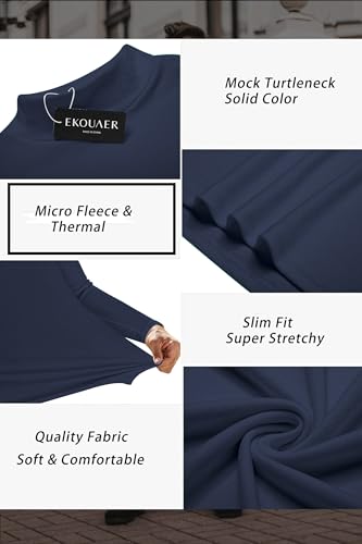 Ekouaer Men's Mock Turtleneck Long Sleeve Turtle Neck Tops Thermal Shirts - image 6