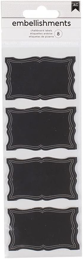 American Crafts Chalkboard Labels Borders, White