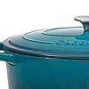 Crock-Pot Artisan 5-Quart Round Enameled Cast Iron Dutch Oven – Teal Ombre, Durable Heavy-Duty Cookware for Slow Cooking, Roasting, Baking with Lid #1