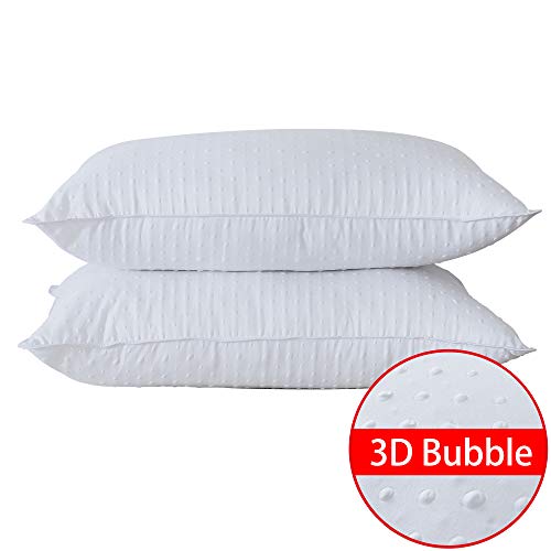 SUFUEE Bed Pillows Pair, Pillows with 3DBubble Cover, Medium and Soft Firmness, Hotel Quality(48X74cm)