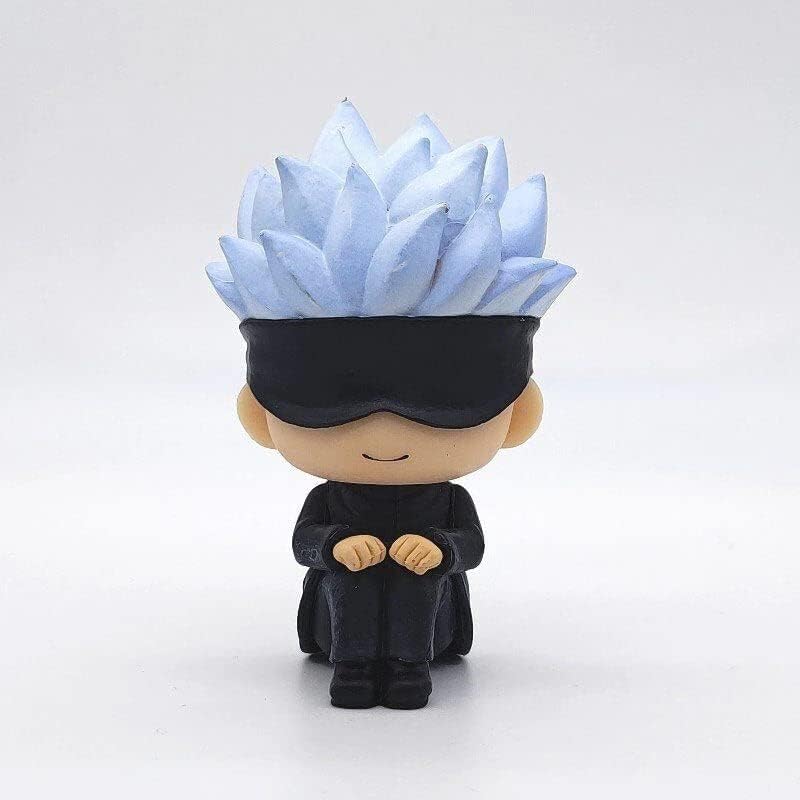 Gifts - Anime Jujutsu Kaisen - Saturo Gojo Action Figures Toys| Sitting Pose | 1 pc only, 11 cm | Car Dashboard Study Table Office Desk Collectible