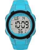 Boîtier rond en PU bleu de 40 mm complété par un bracelet en PU bleu avec boucle ardillon