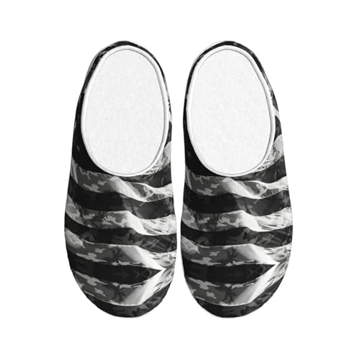 Pantoufles EdWal peluche homme femme noires camouflage 39 EU
