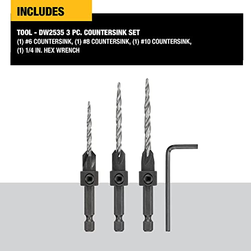 DEWALT Countersink Drill Bit Set 6, 8, 10, 3Piece (DW2535) Flyers