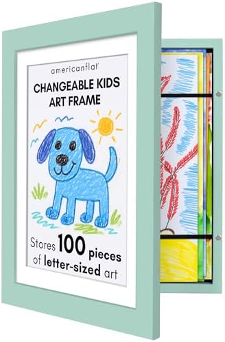 Americanflat Kids Artwork Frame Changeable (Seafoam Green) - Magn...