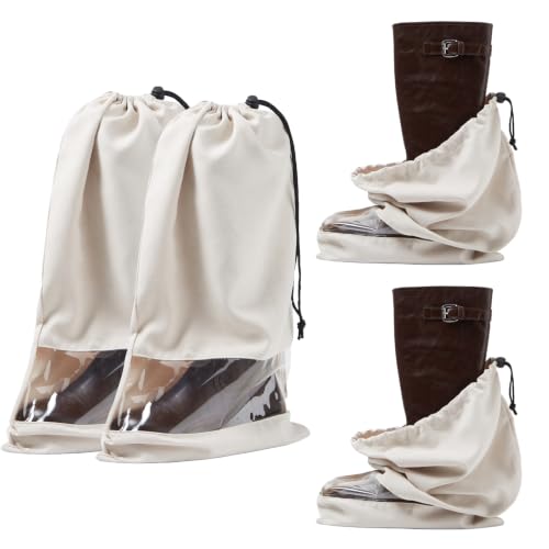 4 Pack Single Boot Bag, Portable Dust Proof Boot Bags for Cowboy Boots